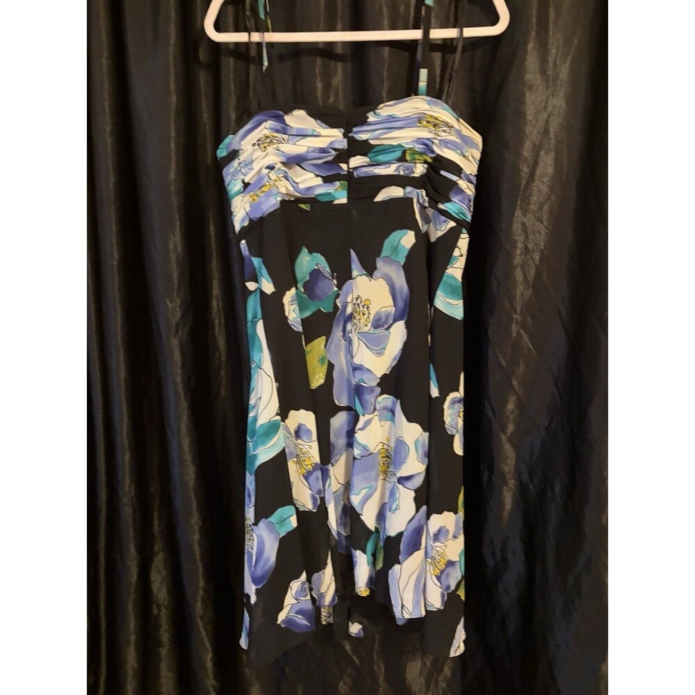 Jones Wear Dress Black Floral A Line Sleeveless Party Dress Size 16 - Picture 2 of 3